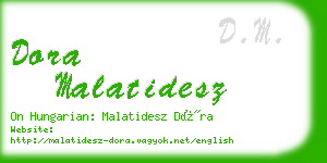 dora malatidesz business card